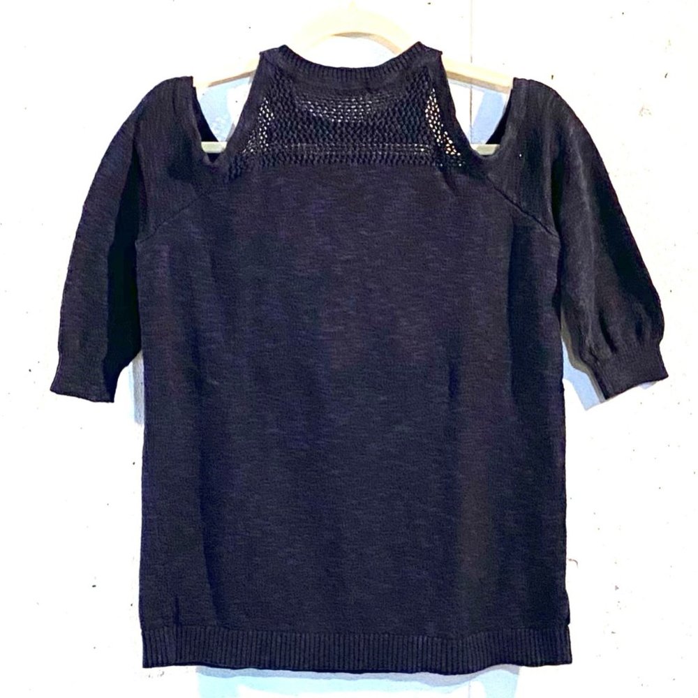 Black Women’s Cold-Shoulder Knit Sweater